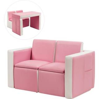 👉 Sofa kinderen Multi-functional Kids Table Chair Set 2 Seat Couch Furniture W/Storage Box