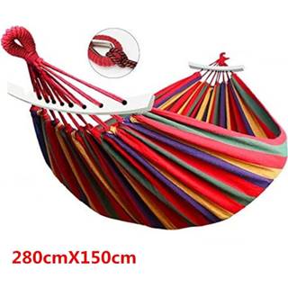 👉 Hangmat canvas 2 Person Hammock Cotton Outdoor with Carrying Bag for Patio Garden Backyard