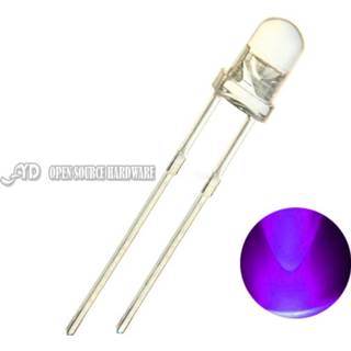 👉 Lens violet purper 100pcs 5mm Ultraviolet 395nm 400nm UV LED Diode Light Emitting Lamp 5 mm UVLED (Ultra Purple Round Water Clear Lens)