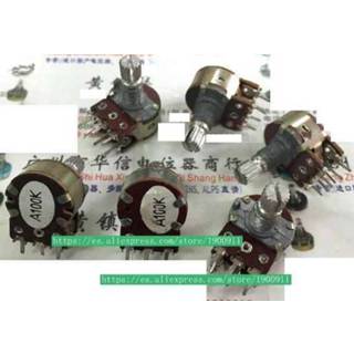 👉 Potentiometer 5pcs/lot Stock 148 dual-potentiometer A100K handle length 15MM flower volume