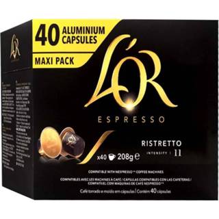 👉 Nespresso machine Ristretto L 'or, 40 compatible Maxi Pack capsules®
