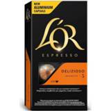 👉 Nespresso machine aluminium DELIZIOSO L 'or, 10 compatible capsules