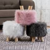 Sofa sheepskin Plush Fabric Ottoman Footrest Artificial Wool Soft Stool Futon Home Footstool Protector Photo Props