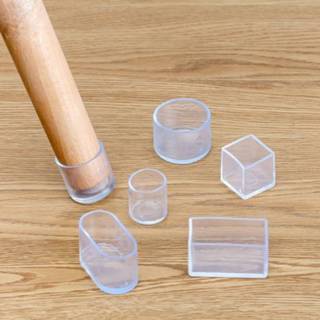 👉 Sock transparent silicone 4Pcs Chair Leg socks square Table Floor Feet Cover Protector Pads furniture pipe hole plugs Home Decor