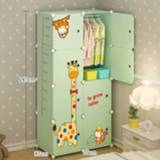 👉 Wardrobe plastic baby's Clearance!\Children's Cartoon Baby Cloth Assembled Simple Multi-purpose Cabinet