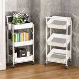 Trolley KingYee Kitchen 3Tier utility Cart multi-function storage foldable Rolling Metal