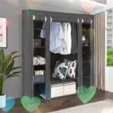 👉 Wardrobe Non-woven Cloth Fabric Closet Portable Folding Clothes Storage Organizer Shelf HWC