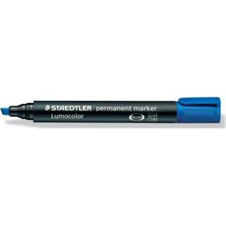 👉 Vilt stift blauw Staedtler permanente marker blauw, schrijfbreedte 2 - 5 mm, schuine punt 4007817321492