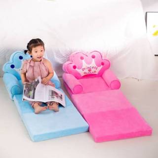 👉 Sofa baby's 115CM Baby Kid Fashion Cartoon Crown Seat Child Chair Toddler Cover for Folding with Filling Material Mini