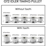 Aluminium GT2 Idler Timing Pulley 16/20 Tooth Wheel Bore 3/5mm Gear Teeth Width 6/10mm 3D Printers Parts For Reprap Part