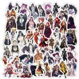 👉 Retrosticker 50Pcs Vintage Anime Overlord Retro Stickers For Home Living Room Decoration Kraft Painting Decals