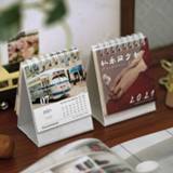 Agenda Yoofun Retro Calendar 2021Mini Desktop office supplies Schedule Table Planner Yearly Organizer