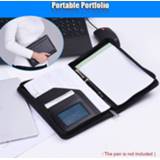 👉 Organizer PU leather mannen A5 Manager Folder Business Portable Document Case with Card Holder Memo Note Pad