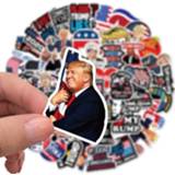 👉 Skateboard kinderen 50pcs Trump funny Scrapbooking Stickers Packs Waterproof Luggage Motorcycle Guitar Graffiti Kids decals pasters gifts