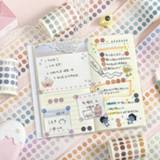 👉 Kladblok 60mm*3m Scrapbook Washi Tape Colored Dots Hand Account Material Decoration Stationery Masking Label Sticker