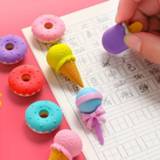 Lollipop rubber kinderen 1Pcs Kawaii Ice Cream Donuts Detachable Eraser for Kids Gift Correction Tool School Stationery Creative