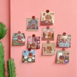 👉 Postkaart Korean Cute Candy Bear Postcard Cartoon Painting Decoration Card Diy Collocation Bedroom Background Wall Sticker Photo Props