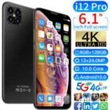 👉 Smartphone I12 Pro+ 6.1 inch Android Smartphones 8GB+256GB 10-Core 5G LET Cellphones 4 Camera MTK6889 Face ID Unlock Dual SIM Mobile Phone