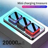 👉 Powerbank 20000mAh Power Bank Portable Charging Poverbank Mobile Phone LED Mirror Back External Battery Pack