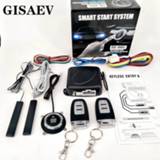 👉 Keychain GISAEV Universal Automatic Keyless Entry System Car Start and Stop Buttons Kit Central Door Lock with Remote Control