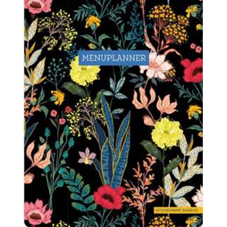 👉 Zwart Menuplanner - Floral Black. ZNU, Paperback 9789044758764