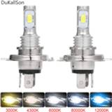 👉 Hoofdlamp 2pcs Car H7 LED Lamp H4 H3 H1 H11 Front Bulb 9005 880 881 Ice 6000K 12V Headlights Fog Light Kit