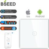 👉 Lichtschakelaar wit BSEED WIFI 1/2/3Gang Touch Light Switch Glass Smart Wall Screen Led Backlight Google Aleax Life App White