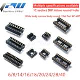 Microcontroller 10pcs/lot IC socket integrated block straight plug DIP chip round hole base 8P 14 16 20 28 40P foot