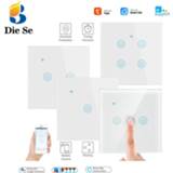 👉 Switch WiFi Smart Lighting Glass Panel Touch Compatible with Tuya App, Work Alexa , Google Home Wall