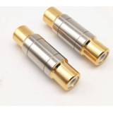 👉 F-connector goud 2pcs/lot Dual RCA Connectors High Quality Female to Jack Socket Straight Adapter Gold Plated Speaker Cable Extender