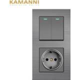👉 Switch alloy KAMANNI with socket wall 220v switches and sockets light AC Aluminum Three frames DIY