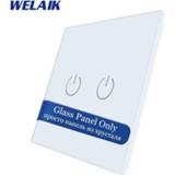 👉 Switch WELAIK-1 Brand Free Shipping EU 1Gang Crystal Glass Panel Only 1 Frame Not Touch A191W1