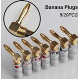 👉 Speaker connector goud 8/20PCS Nakamichi Banana Plug 4mm Right Angle Gold Plated Musical For HiFi