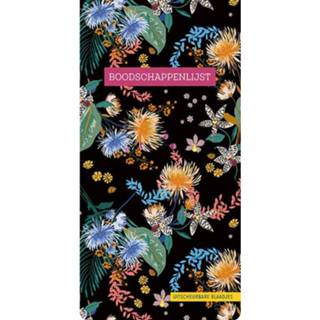 👉 Zwart Boodschappenlijst - Floral Black. ZNU, Paperback 9789044758825