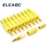 👉 Audio connector goud 10pcs/lot gold plated 3.5mm plug RCA 3.5 jack Stereo Headset Dual Track Headphone