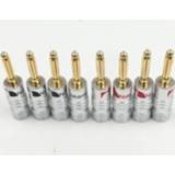 👉 Luidspreker goud 12pcs/lot New High quality 24K Gold Nakamichi Speaker Banana Plugs pure copper Audio Jack Connector Free Drop Shipping