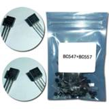 👉 (50Pcs/lot)BC547+BC557 Each 25Pcs BC547B BC557B NPN PNP Transistor TO-92 Power Triode Transistor kit Bag