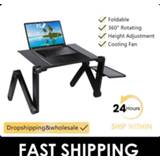 👉 Sofa Adjustable Laptop Desk Stand Portable Aluminum Ergonomic Lapdesk For TV Bed PC Notebook Table With Mouse Pad