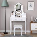 👉 Organizer Modern Wooden Dressing Vanity Table Set Concise 4 Drawer With 360 Rotation Mirror Makeup Dresser Chair Jewelry HWC