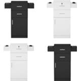 👉 Locker zwart Barbershop Salon Wood Storage Station Cabinet / Hair Dryer Rack Drawer with Lock Black Easy to Install[US-Stock]