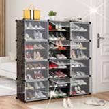 👉 Shoe transparent plastic 8 Level 24 Grid Shoes Box Drawer Case Boxes Stackable Organizer Shoebox Storage Rack HWC