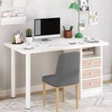 👉 Workstation Pure color computer desk laptop learning home office furniture with drawer