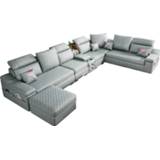 👉 Sofa Simple modern fabric latex technology cloth size imperial U-shaped detachable corner living room