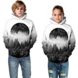 Hoodie jongens meisjes kinderen Teen Boys Girls Hoodies Harajuku Style Forest Fog Tree Flower Printing Children Hooded Sweatshirt Kids Clothes Pullover Clothing