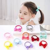 👉 Ornament rubber vrouwen kinderen Fashion Women 10pcs Bowknot Elastic Hair Bands Kids Bow Tie Ring Rope Headwear Ornaments For Part