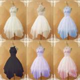 👉 Sleeveless vrouwen meisjes Sexy Halter Party Dresses Women Pleated Chiffon Dress 2020 Summer kawaii girl gothic lolita Plus size vintage