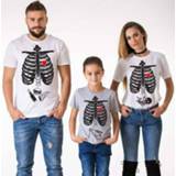 👉 Short sleeve vrouwen kinderen Hirigin Halloween Family Matching Parent-child T-Shirt Women Men Kids Skeleton Printed Tops Tee