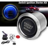 👉 Switch blauw Car Engine Push One Start Stop Ignition Starter Kit Keyless Entry Blue LED ON-OFF Motor Styling Accessories