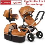 👉 Trolly baby's Kuddy Baby Stroller High Landscape 3 in 1 Carriage With Car Seat Pram Can Sit Reclining Folding Light Kid