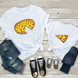 Print T-shirt kinderen baby's Funny Family Look Dad Son Mom Daughter Matching Clothes Pizza for Daddy Mommy Kids Baby Bodysuit Outfit Top